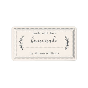 Rustische Homemade Bked Goods Jam Canning Ivory Etiket