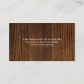 Rustische horeca visitekaartje (Achterkant)