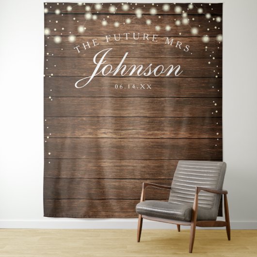 Rustische houten achtergrond - Future Mrs fotoback Wandkleed (In situ)