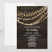 RUSTISCHE INVITATIE-HOUT EN GOLD KAART (Voorkant / Achterkant)