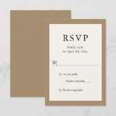 Rustische Ivory Kraft Paper Wedding RSVP-Kaarten RSVP Kaartje (Voorkant / Achterkant)