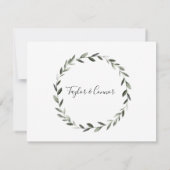 Rustische kalligrafie Sprig Wreath Weddenschap Bed Bedankkaart (Achterkant)