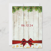 Rustische Kerst Huwelijks Boomlint Goud Glitter Kaart (Achterkant)