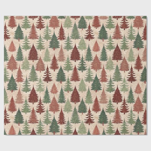 Rustische Kerstboom Cadeaupapier (Vlak)