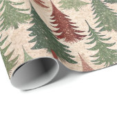 Rustische Kerstboom Cadeaupapier (Rol Hoek)