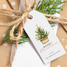 Rustische kerstboom in mand gepersonaliseerd