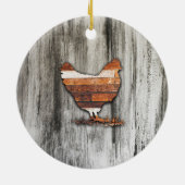 Rustische kip (bruin) keramisch ornament (Achterkant)