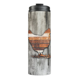Rustische kip (bruin) thermosbeker