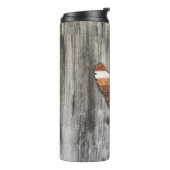 Rustische kip (bruin) thermosbeker (Gedraaid links)