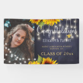 Rustische klasse van 2023 zonnebloempitten afstude spandoek (Horizontaal)