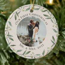 Rustische krans Eerste kerst als mijnheer & mevrou