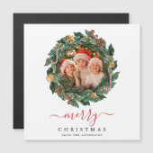 Rustische krans Elegante Kerstmis Aangepaste foto (Voorkant / Achterkant)