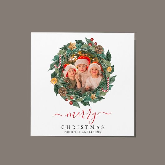 Rustische krans Elegante Kerstmis Aangepaste foto