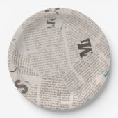 Rustische krant Torn Piecessprint Papieren Bordje (Voorkant)
