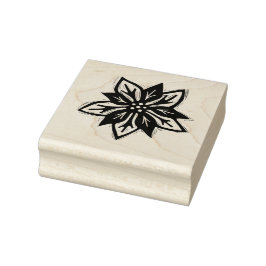 Rustische kunstbloem met kerst-kerstmankontvolk 	rubberstempel