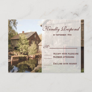 Rustische landelijke Barn Cabin Wedding RSVP-kaart RSVP Kaartje