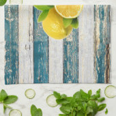 Rustische leemons (blauw) theedoek (Gevouwen)