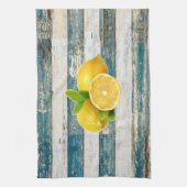 Rustische leemons (blauw) theedoek (Verticaal)