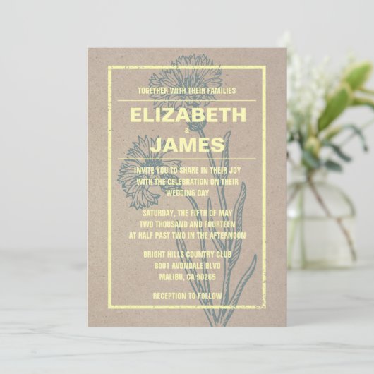 Rustische  Luxury Wedding Invitations Kaart (Staand voorkant)