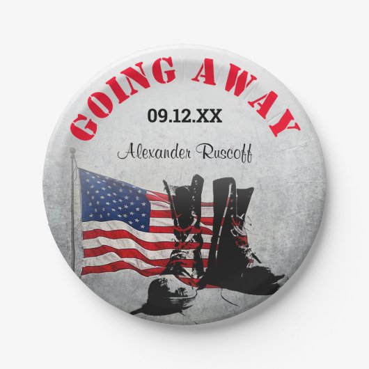 Rustische militaire feestdag papieren bordje (Voorkant)