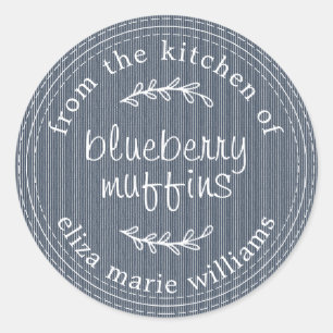 Rustische muggenkreeft Blauwe bosbessen Blauw Ronde Sticker