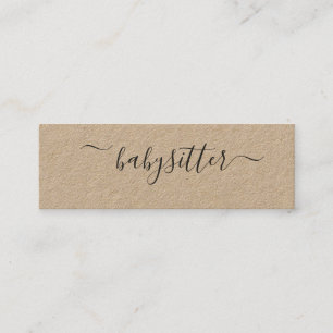 Rustische natuurlĳke lĳke lappendeken, Babysitter  Mini Visitekaartje