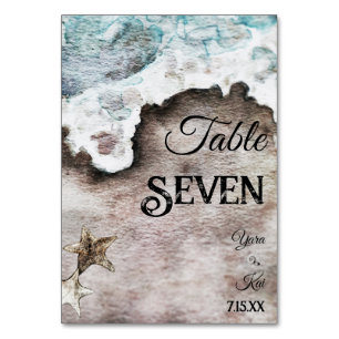 Rustische Oceaan   Beach Wedding Table Number Kaar Kaart
