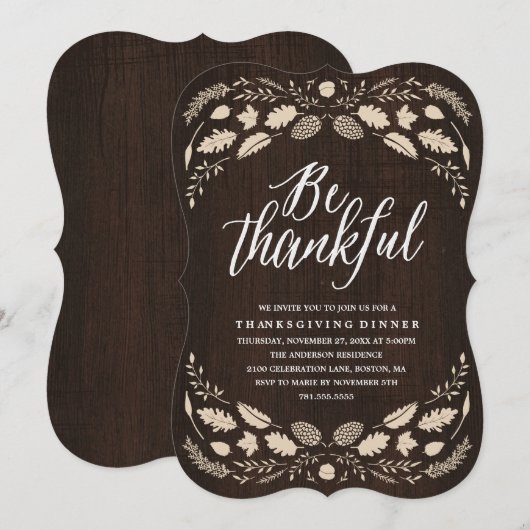 Rustische olievloeistof | Thanksgiving binnenuitno Kaart (Voorkant / Achterkant)