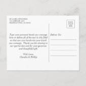 Rustische olijfbladkrans Foto Huwelijksbedankje Aankondigingskaart (Achterkant)