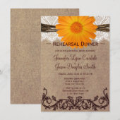 Rustische Oranje repetities Kaart (Voorkant / Achterkant)