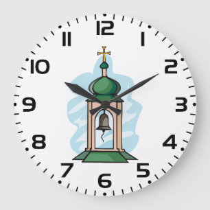 Rustische orthodoxe kerktoren grote klok