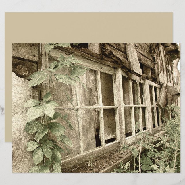  Rustische Oude Rood Band Vensters (Voorkant / Achterkant)