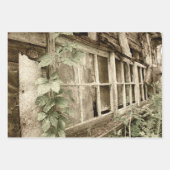  Rustische Oude Rood Band Vensters Inpakpapier Vel (Voorkant 3)