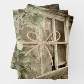 Rustische Oude Rood Band Vensters Inpakpapier Vel (In situ)