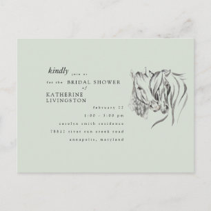 Rustische paarden Nuzzling Sage Vrijgezellenfeest Briefkaart