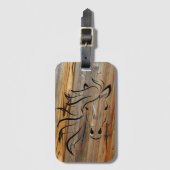 Rustische paarden op hout bagagelabel (Voorkant (verticaal))