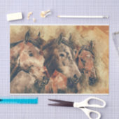 Rustische paarden Trio Tissuepapier (Craft)