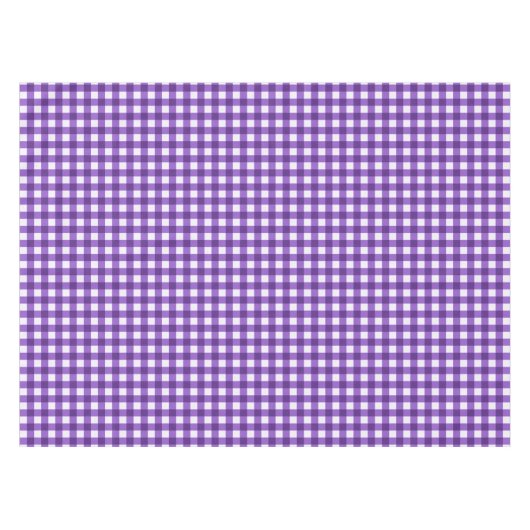 Rustische Paarse Gingham Controleert Patroontablet Tafelkleed (Voorkant (Horizontaal))