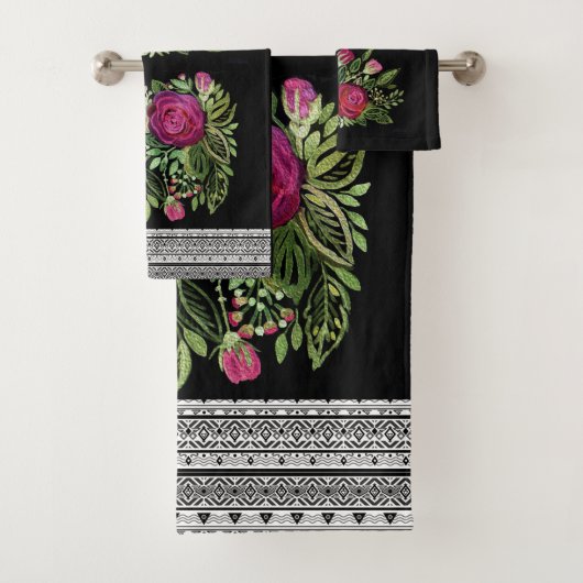 Rustische patchwork bad handdoek (Insitu)