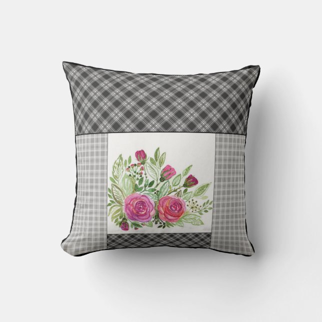 Rustische patchwork kussen (Voorkant)