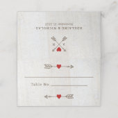 Rustische pijlen Rood Heart Wedding (Buitenkant ongevouwen)