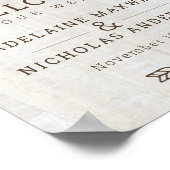 Rustische pijlen Rood Heart Wedding Poster (Hoek)