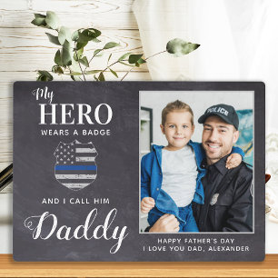 Rustische politie Papa Hero Papa Persoonlijke foto Fotoplaat