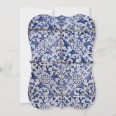 Rustische Portugese Tegels huwelijksuitnodigingen Kaart (Achterkant)