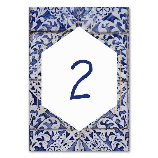 Rustische Portugese Tiles Wedding Kaart (Voorkant)