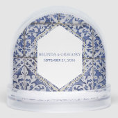 Rustische Portugese Tiles Wedding Sneeuwbol (Voorkant)