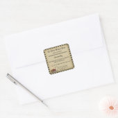 Rustische primitieve productlabels voor kaarsen vierkante sticker (Envelop)