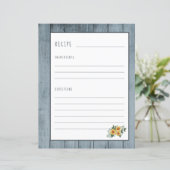 Rustische recept-pagina voor de organisator van he (Staand voorkant)