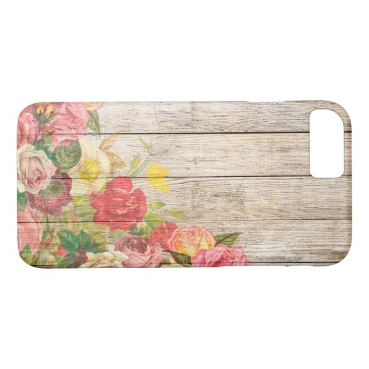 Rustische Romantische Rozen Hout Case-Mate iPhone Case (Achterkant (Horizontaal))