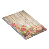  Rustische Romantische Rozen Hout Notitieboek (Rechterzijde)